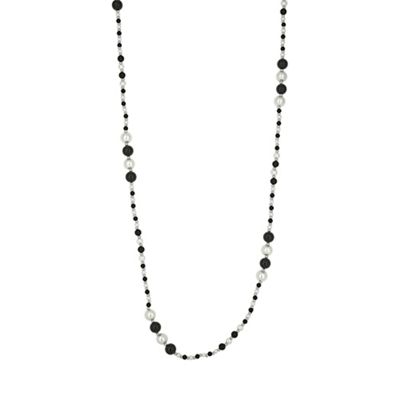 Monochrome pearl graduated rope necklace